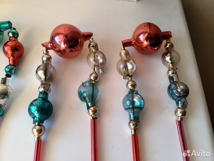 Стеклярус елочные украшения гирлянда бусы СССР