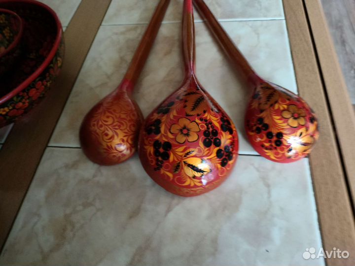 Ложки с хохломской росписью