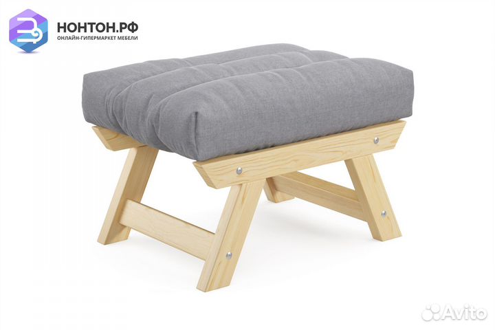 Пуф Амбер рогожка светло-серая