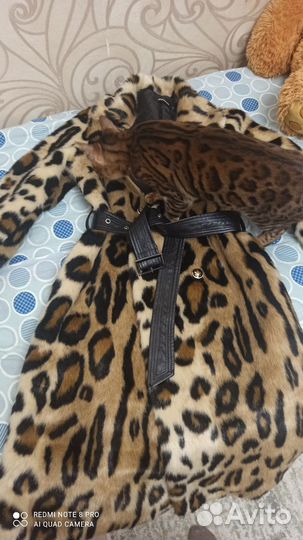 Искусственная леопардовая шуба 46