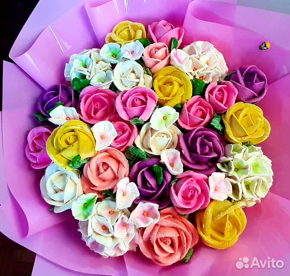 Цветы из зефира, букеты, зефирные вкусности