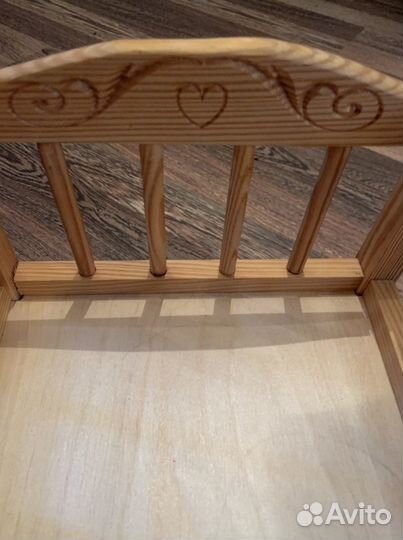 Кроватка -качалка для куклы. Дерево натуральное