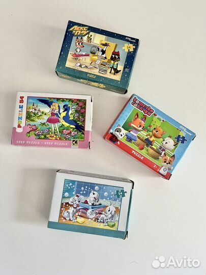 Пазлы в идеальном состоянии. Набор из 4-х