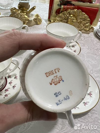 Чайный сервиз фарфор СССР внегр лфз 1950г