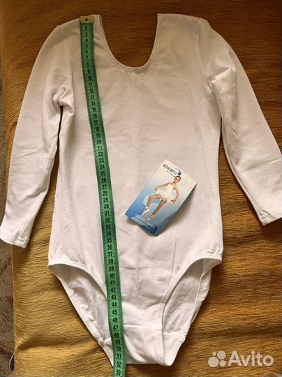Купальник гимнастический белый для девочки 128р