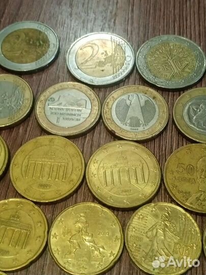 Монеты 40 шт лот Европа
