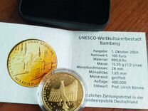 Золотая монета 100 евро 2004 г. (А) ЮНЕСКО,Бамберг