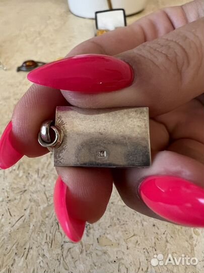 Набор из серебра с янтарем