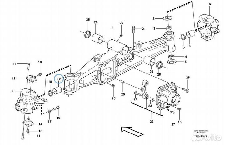 ER118504 Втулка полуоси для экскаватора погрузчика