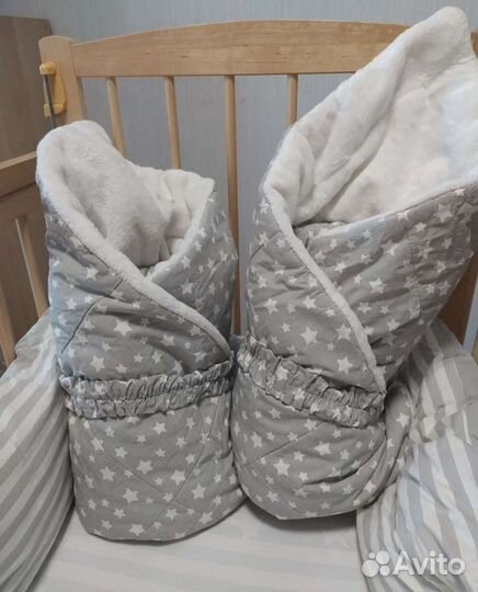 Одеяла-конверты на выписку для двойни