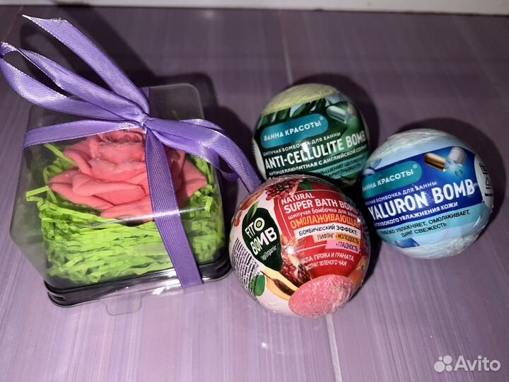 Подарочный набор бомбочки для ванны, мыло, соль