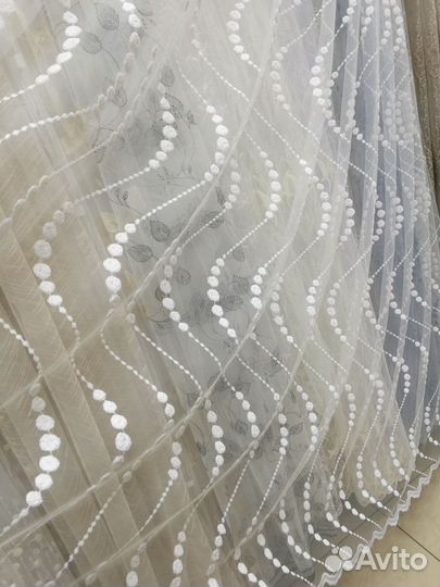 Тюль с вышивкой, готовые комплекты