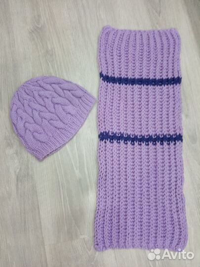 Комплект шапка и шарф. Ручная работа. Торг