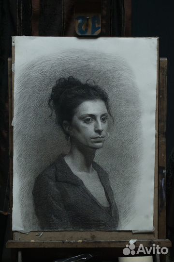 Итальянский Рисунок. Женский портрет Флорентийки