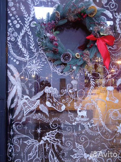 Новогодняя роспись окон