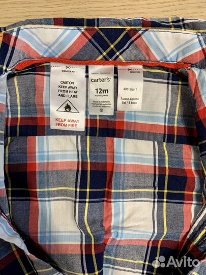 Комплект рубашка джинсы подтяжки carters