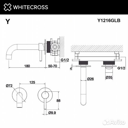 Whitecross Y1216GLB Смеситель для раков