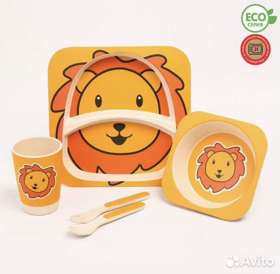 Набор бамбуковой посуды Лев