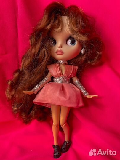 Одежда для куклы, платье со стразами блайз