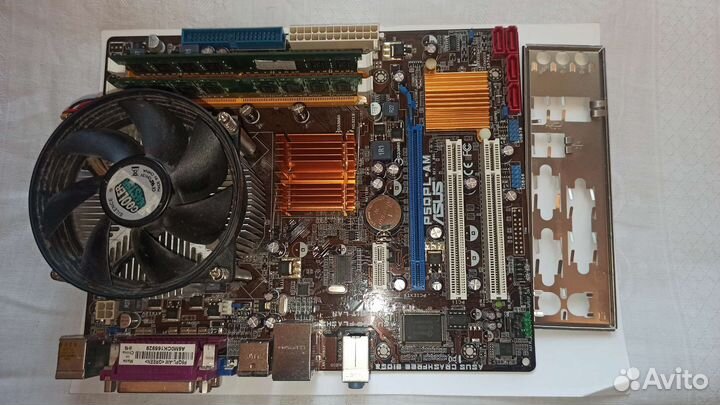 Asus p5qpl-am+e8500+4g ddr2 800+кулер