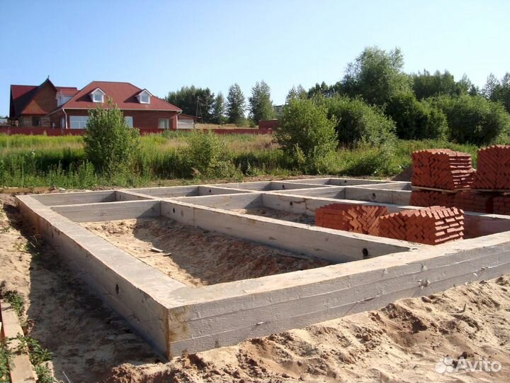 Заливка фундамента под баню