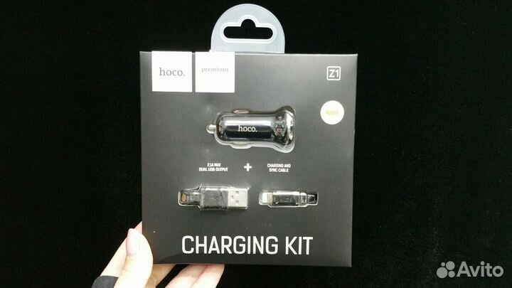 Зу для авто на Micro USB и Lightning от Hoco