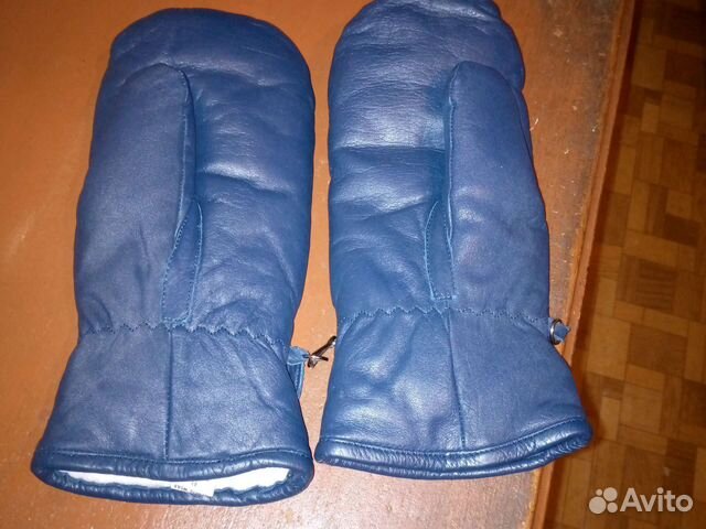 Варежки мужские кожаные