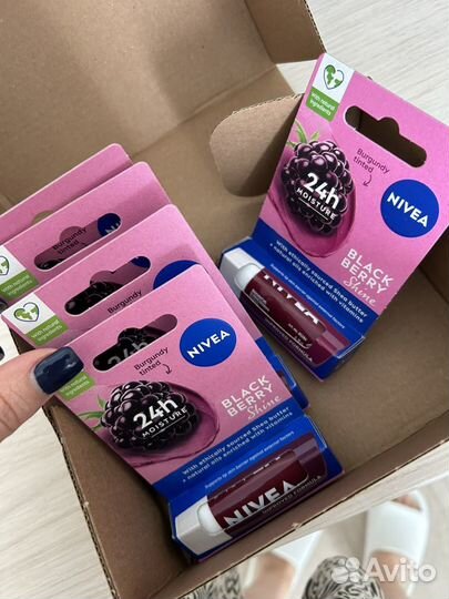 Nivea blackberry ежевика новая бальзам для губ