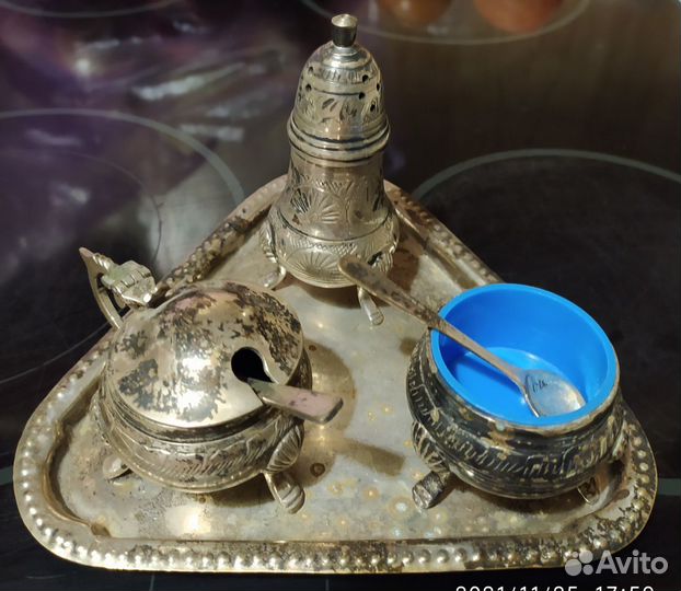 Антикварный набор для сервировки специй