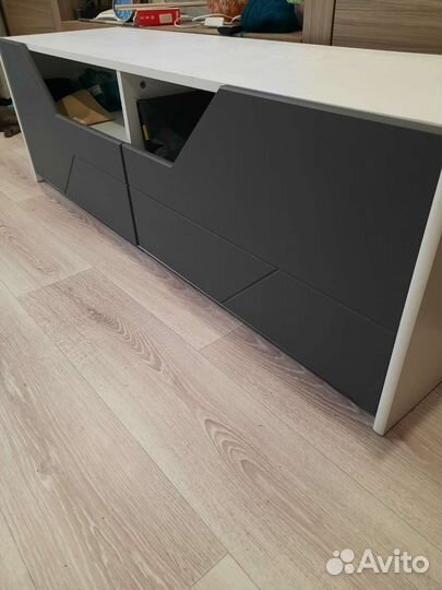 Тумба графит софт белый текстурный