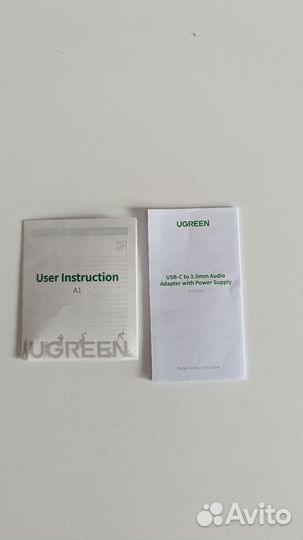 Адаптер Ugreen 2в1 aux mini jack 3.5 + usb type c