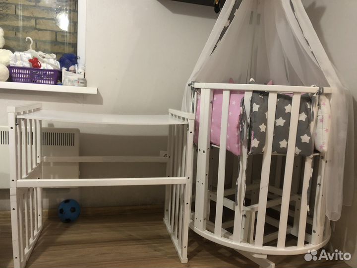 Детская кроватка с маятником трансформер 7 в 1