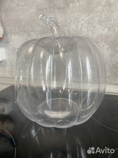 Тыква декоративная стеклянная (ваза/подсвечник)