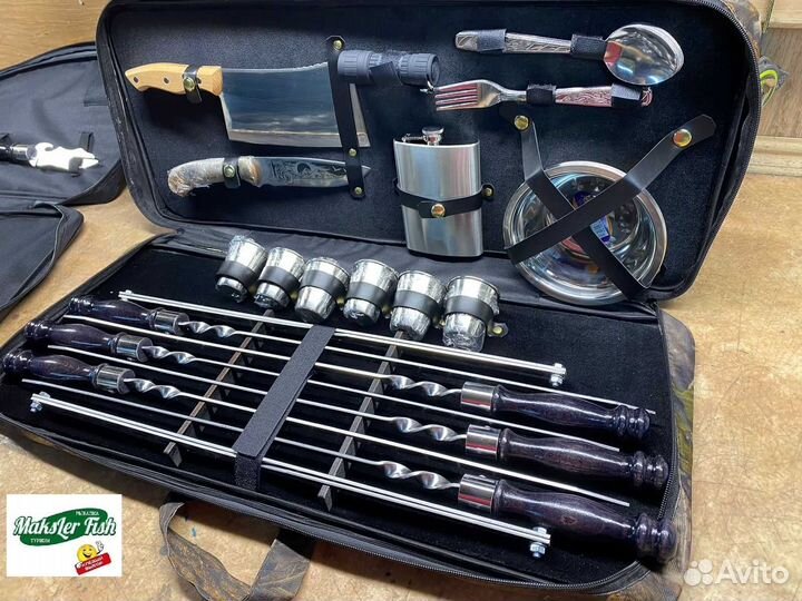 Набор шашлычный походный в чехле