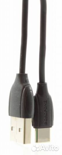 USB Кабель Type-C borofone BX19, 3A, 1 м. Черный