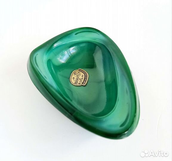 Малахитовая шкатулка ваза Чехословакия