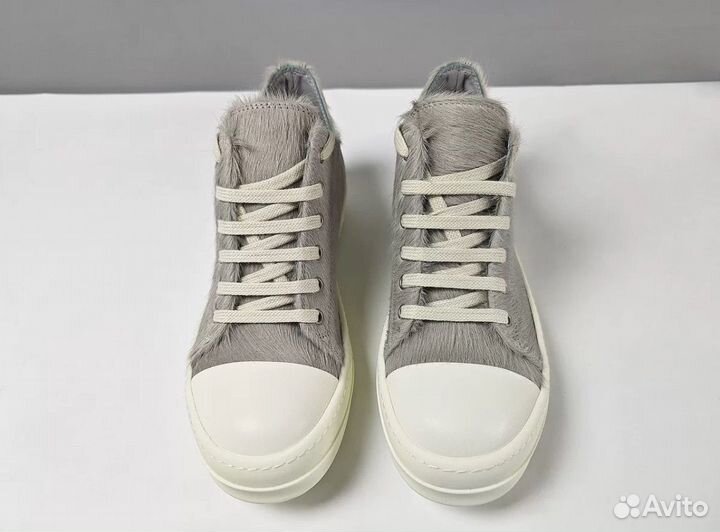 Кеды Rick Owens Ramones Pony Hair Кожаные