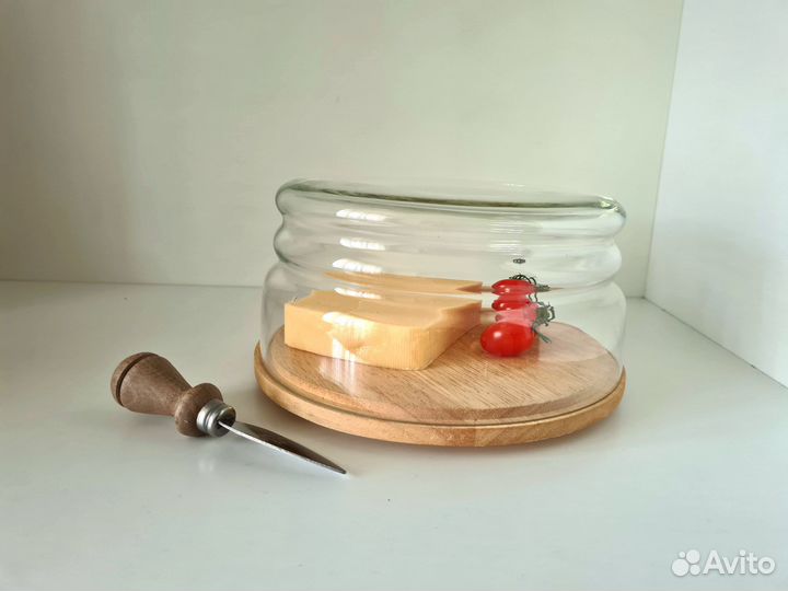 Сырница Continenta, стекло, дерево