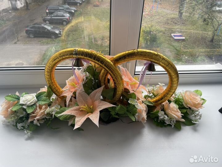 Кольца на машину свадебные