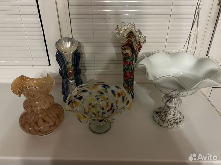 Ваза цветное стекло