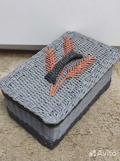 Короб для хранения. Изделия из бумажной лозы