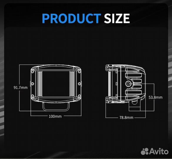 Светодиодная фара Aurora ALO-2-P4E15D1