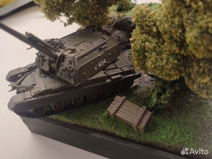 Диорама танк в овраге