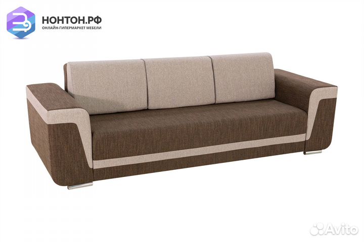 Диван еврокнижка Марракеш коричневый / бежевый