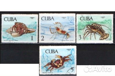 Марки морская Фауна Куба и СССР