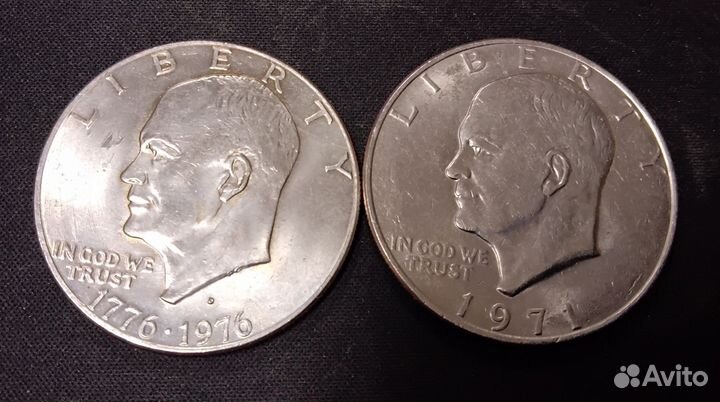 Юбилейные доллары США 1971 и 1976 цена за все