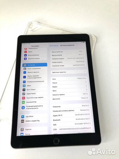 iPad pro 9.7 128gb c sim чехол,без ремонтов