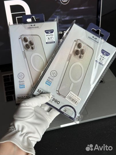 Чехол iPhone 14 Pro Keephone Magsafe прозрачный