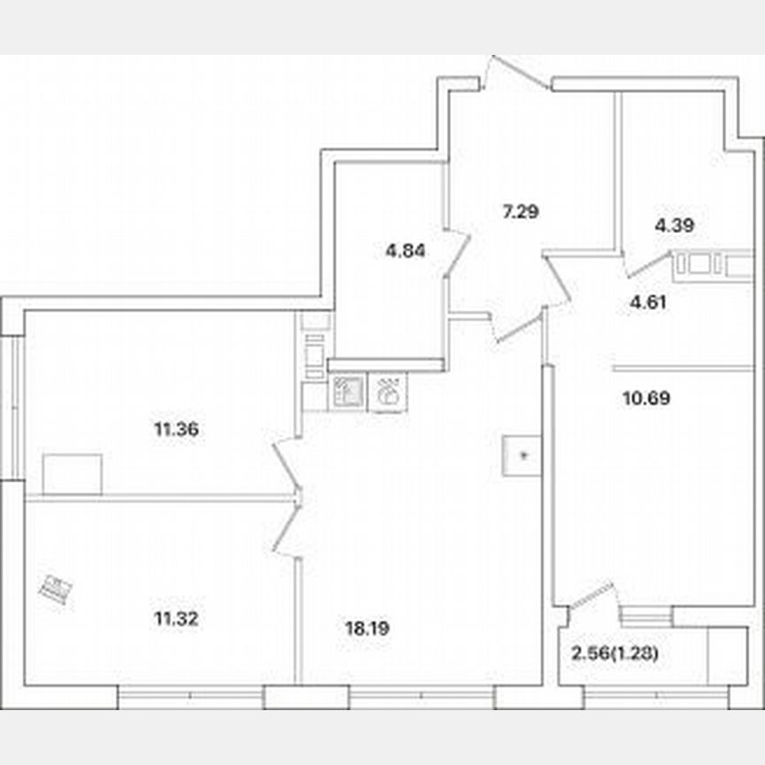 3-к. квартира, 74 м², 10/12 эт.