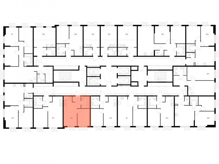 1-к. квартира, 32,3 м², 12/25 эт.